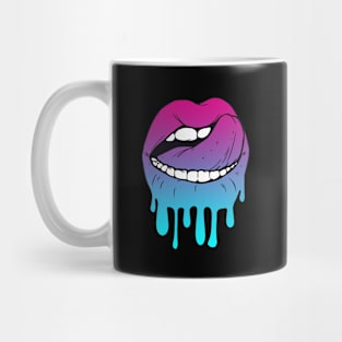 Vaporwave Dripping Lips Tongue Curl Mug